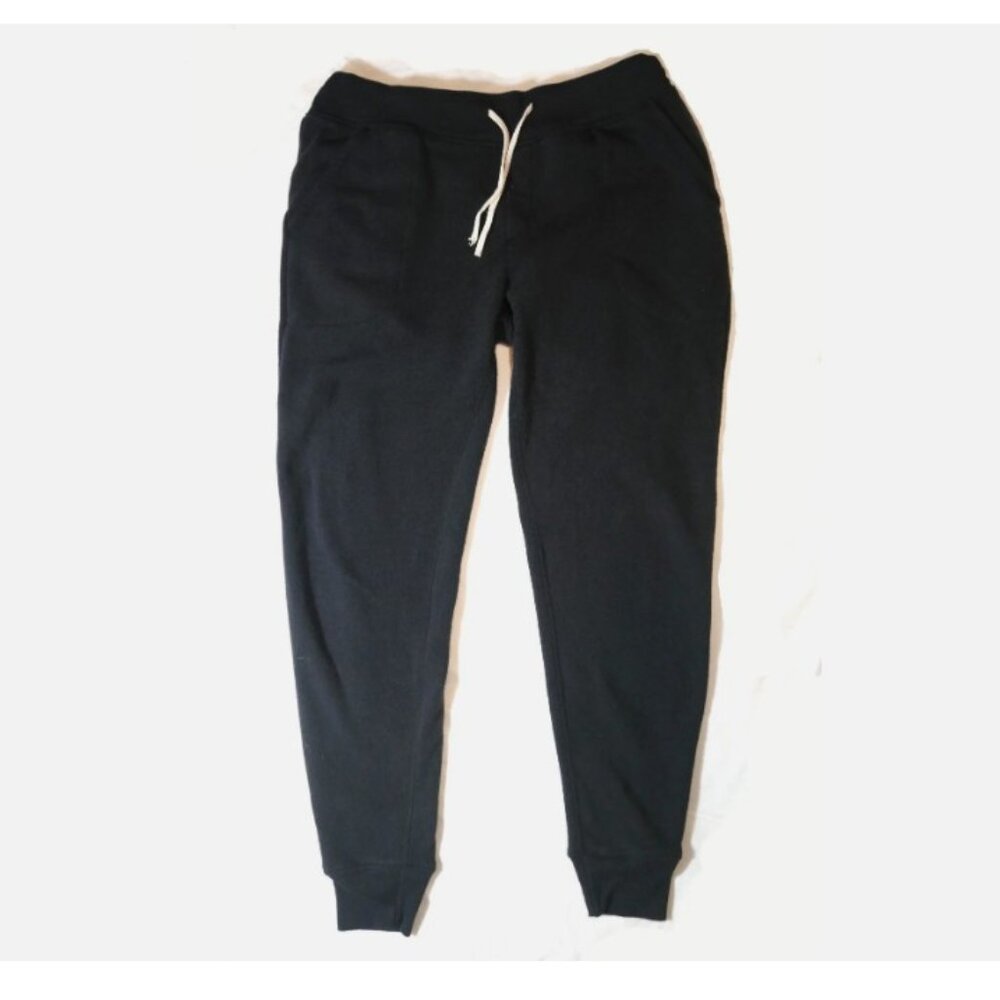 Sz L Alternative Apparel Fleece Heavy Knit Warm Jogger Pants ~ Black